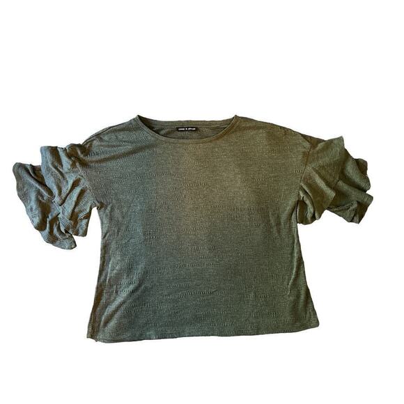 Cable & Gauge Blouse Size MEDIUM Olive green - Picture 8 of 9